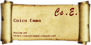 Csics Emma névjegykártya